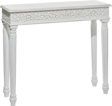 Deco 79 Wood Scroll Intricately Carved Console Table, 36&quot; X 12&quot; X 30&quot;, White. - £150.17 GBP