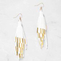 Plunder Earrings (New) Heidi Shay - Faux Suede Tassels W/ Gold Acct 4.5&quot; (PE910) - £16.51 GBP