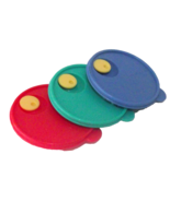 Tupperware Rubber Lids Refrigerator Magnet Colorful Red Green Blue Colle... - $13.50 CAD