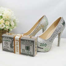 Dollar money high heels with matching bag - £285.14 GBP+