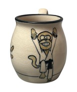 Vintage Monkey Martial Arts Karate Ceramic Cup Mug Raleigh 1997 Oversize... - $18.70