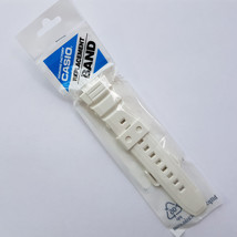 Watch Band 16mm White Glossy Rubber Strap Casio W-S220C-7B  - $20.60