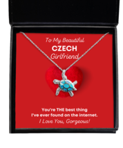 Czech Girlfriend Necklace Birthday Gifts - Turtle Pendant Jewelry Present From  - £40.55 GBP