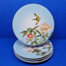 Pier 1 Imports Chinoiserie 8&quot; Luncheon Salad Plates Bird Flowers Bundle of 4 - £15.73 GBP