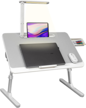 Portable Bed Table Desk, LED Light And Drawer, Adjustable Stand for Bed,... - £103.67 GBP