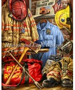 Cross Stitch Chart Pattern HAED Mini Hometown Hero Firefighter LF Heaven... - €9,54 EUR