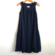 Akris Punto Wool Dress 4 Blue Fine Knit Sleeveless Pockets A Line Bubble Hem - £96.49 GBP