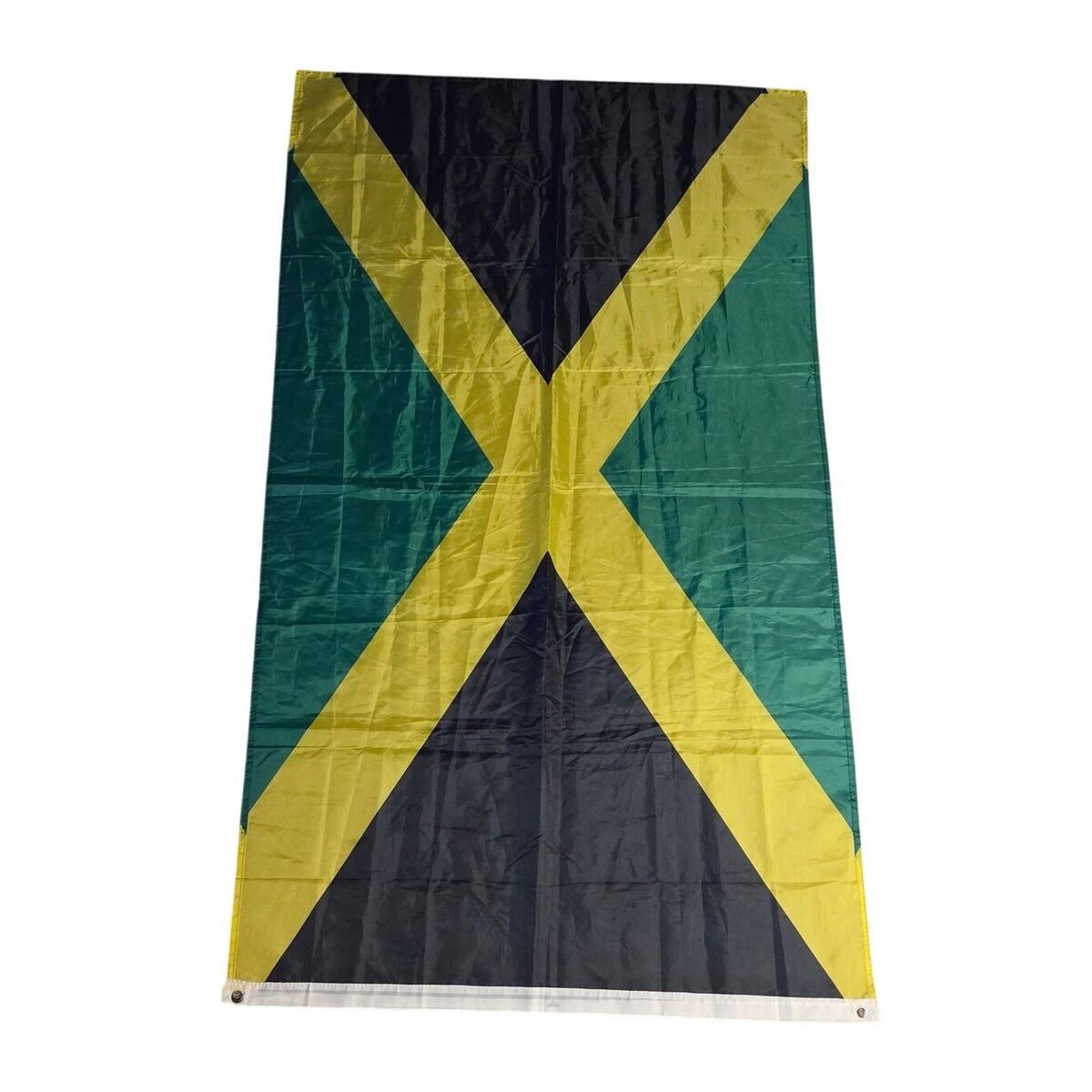 Jamaica National Flag 5x3 FT Black Green Gold Banner with Grommets - $14.99
