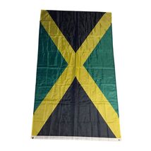 Jamaica National Flag 5x3 FT Black Green Gold Banner with Grommets - $14.99
