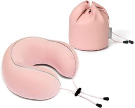 Travel Pillow,Memory Foam Neck Pillow, Ergonomic &amp; Washable Nap Pillow (Pink) - £29.38 GBP