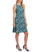 New Anne Klein Blue Dots Career Flare Dress Size L Size Xl $99 - £50.82 GBP