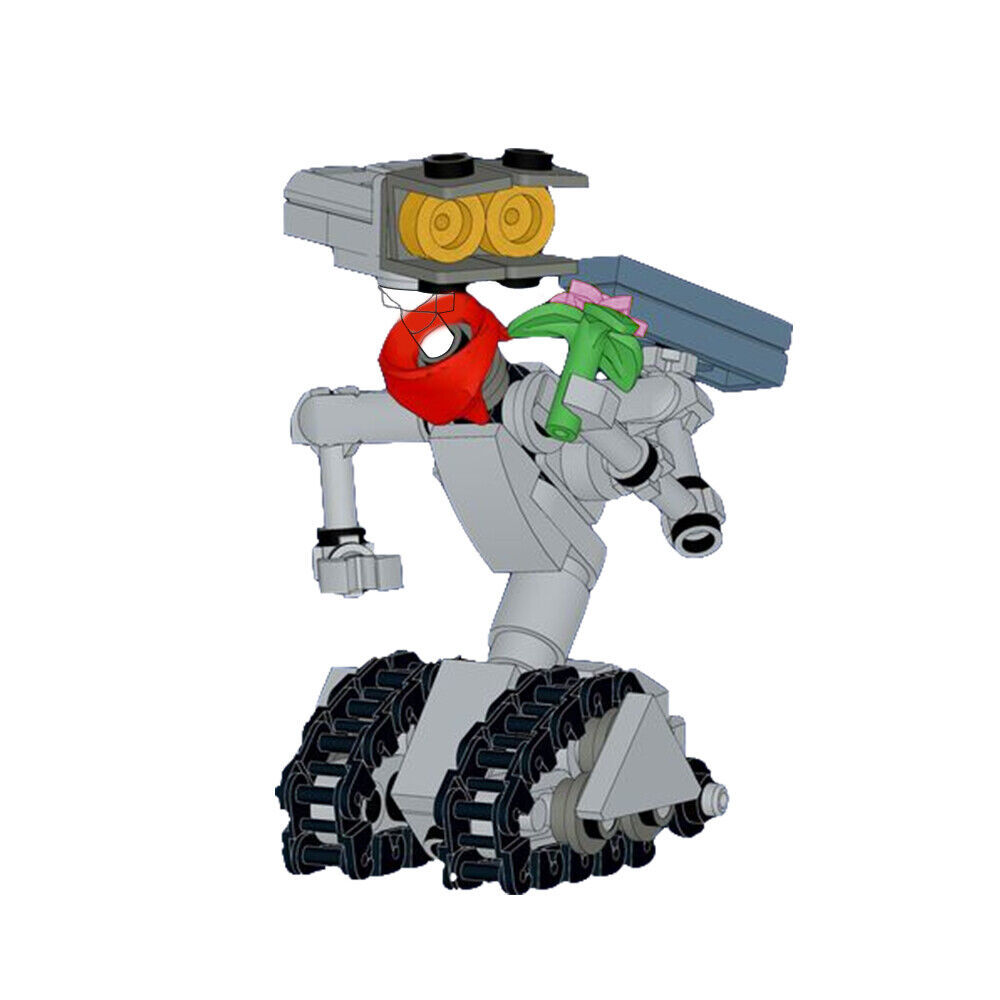 BuildMoc Johnny Number 5 Model with Tank-like Track 91 Bricks Building Toys - $9.13