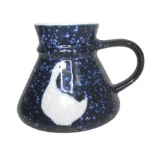 Vintage Otagiri Speckled Blue Goose Coffee Mug Cup Wide Bottom No Spill Japan - £13.97 GBP