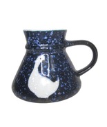 Vintage Otagiri Speckled Blue Goose Coffee Mug Cup Wide Bottom No Spill ... - £14.02 GBP