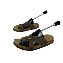 Covington Womens Brown Leather Slide Sandals Size 7 - $27.70