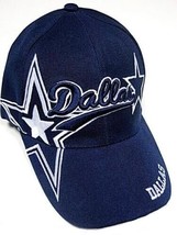 Dallas City Blue Hat Cap Script Visor Embroidered Signature Double Cowbo... - £8.68 GBP