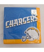 NFL San Diego Chargers Napkins designware Party Time Blue Yellow footbal... - £7.79 GBP