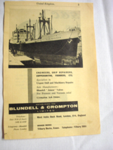 1960 Two Page UK Ad Blundell &amp; Crompton Ship Repairers &amp; General Electri... - $8.99
