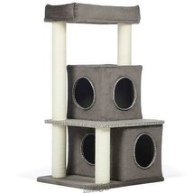 Mod-Lounge Cat Tower 19.25"Lx21.25"Dx37.5"H Wood and fabric construction - £68.25 GBP