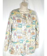 Noahs Ark Womens Animals Veterinarian Long Sleeve 2 Pocket Scrub Top No ... - $244.99 MXN