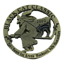 Vintage Hockey Pin Witch Black Cat Classic 2002 Hooksett New Hampshire Y2K - £9.51 GBP