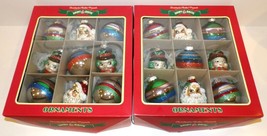 2 Boxes Christopher Radko Shiny Brite Santa Snowman Ball Christmas Ornaments Nib - £79.12 GBP