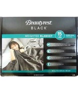 Beautyrest Black Weighted Blanket 15lbs Quilted 48&quot; x 72&quot; Color Gray - £55.78 GBP