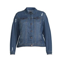 A3 Denim Women&#39;s Plus Size Distressed Denim Jacket - Size 3X - £16.41 GBP