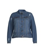 A3 Denim Women&#39;s Plus Size Distressed Denim Jacket - Size 3X - £16.14 GBP