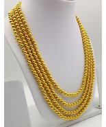 YELLOW GOLD BALL CHAIN 4 LINE BEAD MALA CHAIN GOLD NECKLACE 20K  STRING ... - £1,742.68 GBP