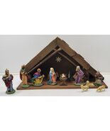 *A) Vintage Large Christmas Nativity Barn Stable Manger w/ West Germany Figures - €127,51 EUR