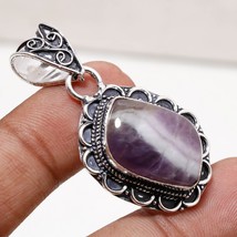 African Amethyst Lace Vintage Style Gemstone Ethnic Pendant Jewelry 1.80&quot; SA 188 - £5.18 GBP
