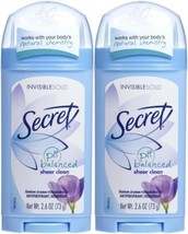 Secret Invisible Solid Antiperspirant Deodorant, Sheer Clean - 2.6 oz - 2 pk - $26.99