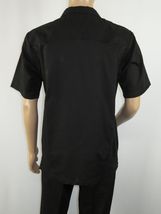 Men Stacy Adams Linen 2pc Walking Leisure Suit Shirt pants set 3510 Black image 4