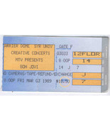 Bon Jovi 1989 Vintage Ticket Stub Syracuse Carrier Dome Concert Mtv Pres... - $13.71 CAD