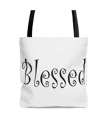 AOP Tote Bag &quot;Blessed&quot; White Bag - $24.74+