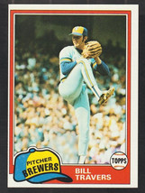 Milwaukee Brewers Bill Travers 1981 Topps Baseball Card 704 nr mt - £0.39 GBP