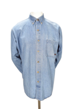 Dickies Mens Denim Shirt Long Sleeve Button Up Lightweight 100% Cotton L... - $24.74