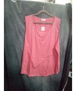 Moshu Womans Pink Sleeveless 3-Button Up Pullover Top Sz 4XL 9001ARE - £22.94 GBP