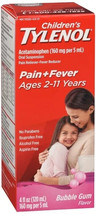 Children&#39;s Tylenol Pain Fever 160mg Acetaminophen Bubblegum Oral Suspens... - $18.80