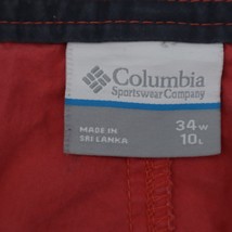 Columbia Shorts Mens 34 Red Cotton Chino Slash Pockets Sportswear Bottoms - £20.23 GBP