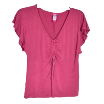 No Boundaries Gathered Flutter Sleeve Top Size Large (11-13) - £8.91 GBP