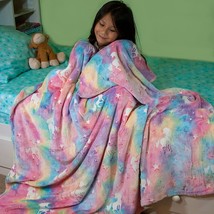 50 X 60-Inch Glow In The Dark Throw Blanket Rainbow Color Unicorns For Girls, - £31.18 GBP