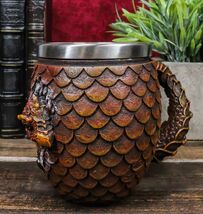 Medieval Elemental Red Fire Dragon Colorful Scale Egg With Wyrmling Mug Cup - €21,60 EUR