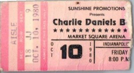 Charlie Daniels Band Ticket Stub October 10 1980 Indianapolis Indiana - £32.50 GBP