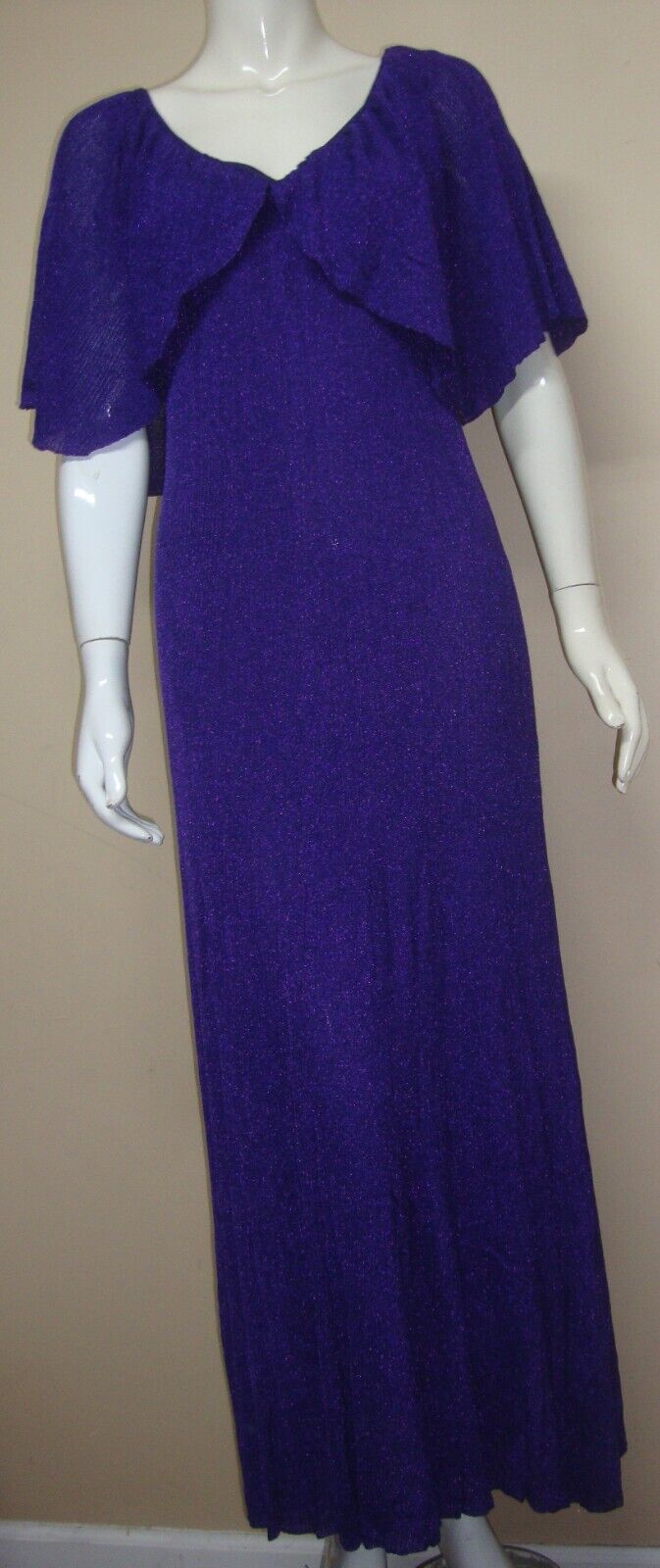 Primary image for Zara Purple Metallic Thread Cape Long Knit Maxi Dress Size SMALL NEW 3859/100