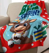 Rudolph Reindeer Christmas Plush Throw Blanket Blizz the Season 60x46 NEW - $17.77