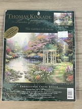 Candamar Designs Thomas Kinkade GARDEN OF PRAYER Embellished Cross Stitc... - $19.79