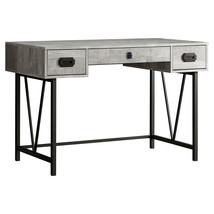 24 Inch Gray and Black Computer Desk With Three Drawers - $10,625.18 MXN