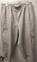 Vintage Koret Francisca Womens Tan Pull-On Pants Size 18 Regular Made in USA - £7.79 GBP